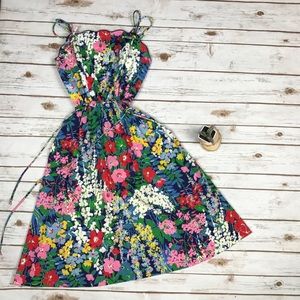 Vintage 60s Floral A Line Pinup Hamilton Dress 10